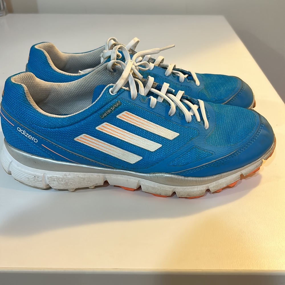 Adidas Adizero Sport II Waterproof Golf Shoes Women's Blue/White/Orange Sz 7.5